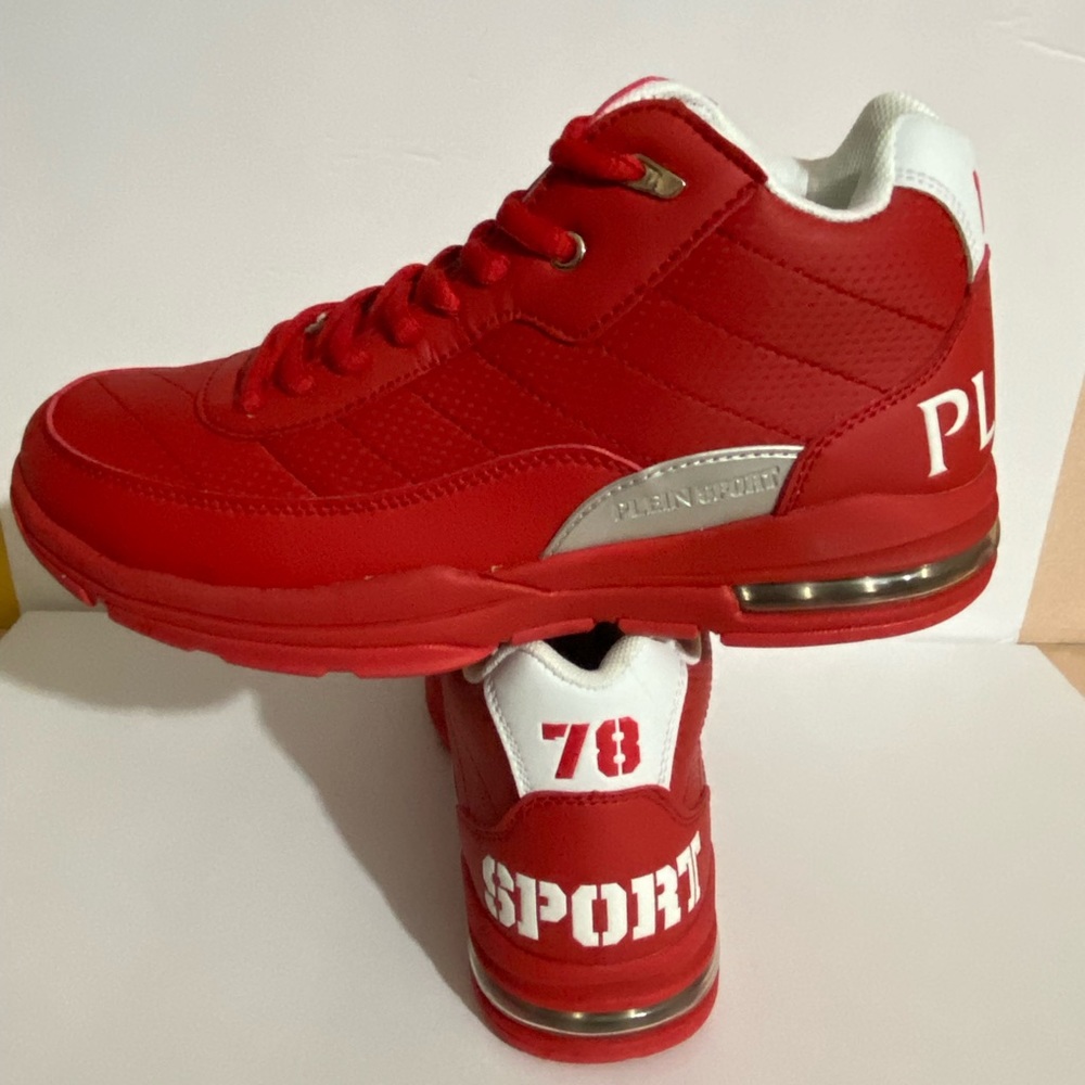 PHILIPP PLEIN HI-TOP SNEAKERS “MALONE” red/nickel